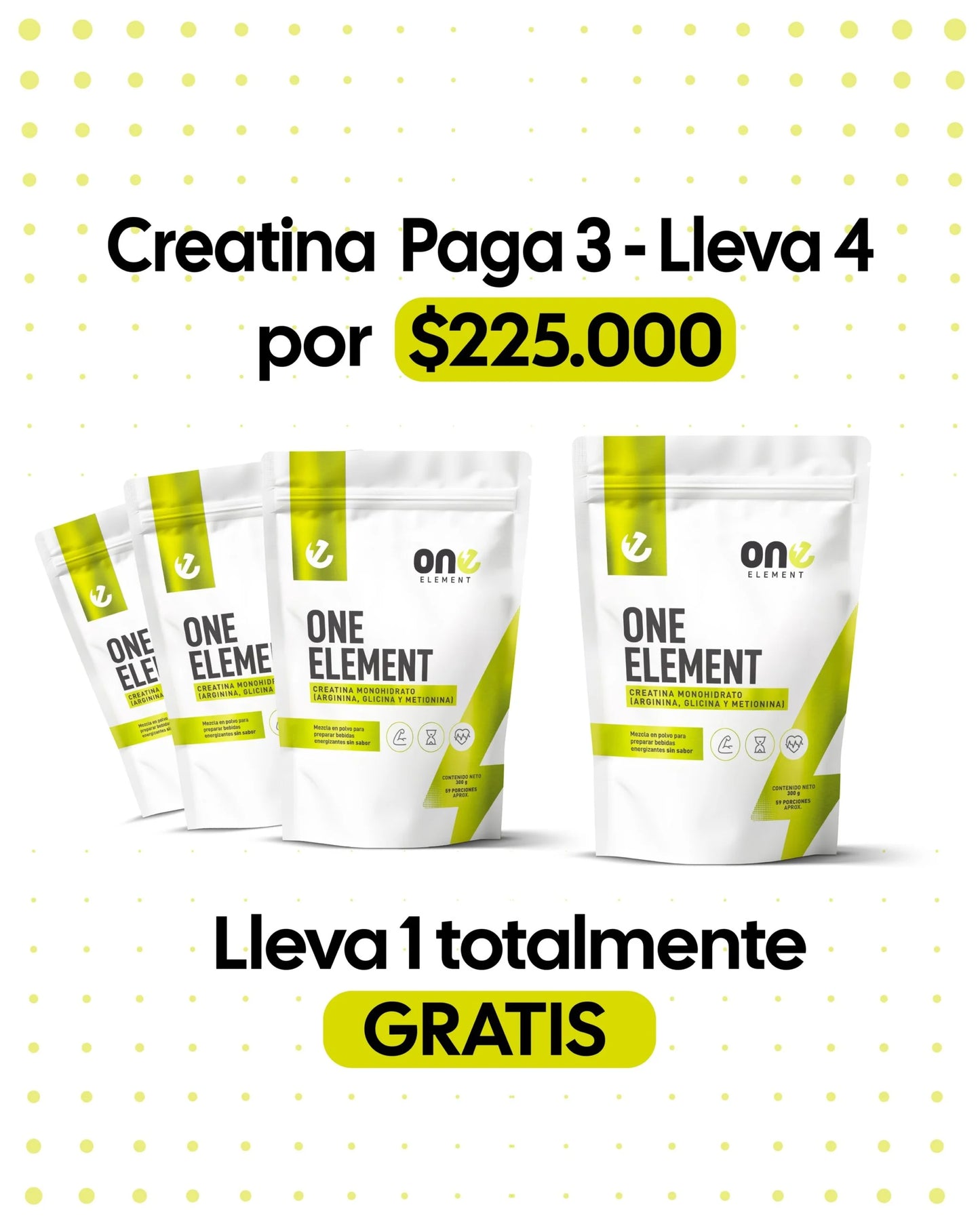 CREATINA MONOHIDRATO X 4 (paga 3 lleva 4)